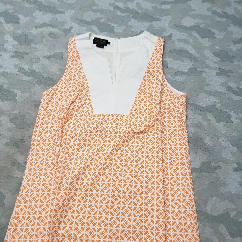Pendleton Dress Womens 8 Orange V-Neck‎ Sleeveless Geometric Western Rodeo - Picture 2 of 9